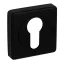 Bussare Comfort négyzet rozetta Matte Black Cilinderes