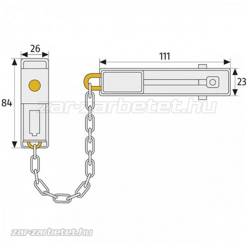 abus sk78 zárható ajtólánc Fehér