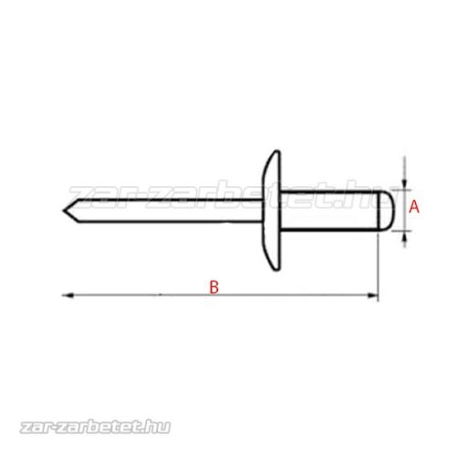 TopPop nyitott D-fejű popszegecs 3,2x6 (1000 db)