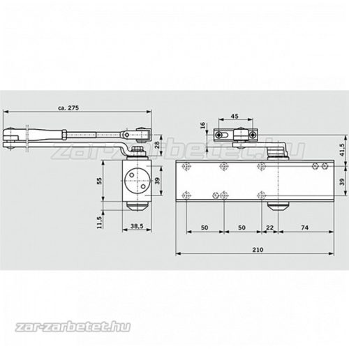Dorma TS-Profil BC ajtóbehúzó (karral együtt) Ezüst