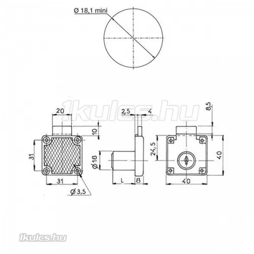 RONIS 4500-01 fiókzár (PM01 rozettával)