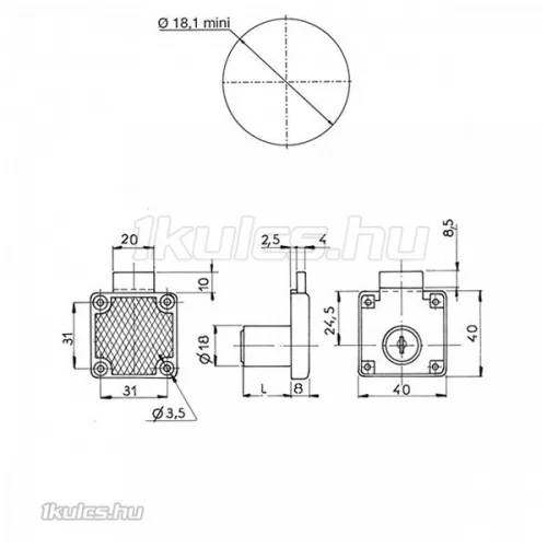 RONIS 4500-01 fiókzár (KA FH001 rozettával)