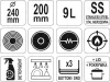 YATO YG-00003 GASTRO Fazék fedővel 9 liter 240 x 200 mm inox