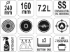 YATO YG-00023 GASTRO Lábas fedővel 7,2 liter 240 x 160 mm inox