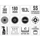 YATO YG-00044 GASTRO Lábas fedővel 18,3 liter 360 x 180 mm inox