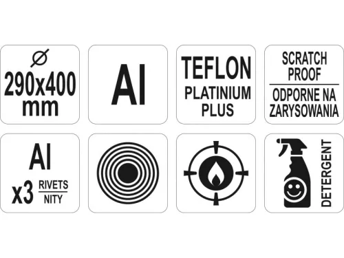 YATO YG-00155 GASTRO Halsütő serpenyő teflon bevonattal 290 mm Alumínium