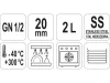 YATO YG-00260 GASTRO Inox betét 20 mm GN 1/2