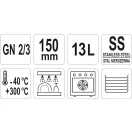 YATO YG-00304 GASTRO Inox betét 150 mm GN 2/3