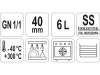 YATO YG-00341 GASTRO Inox betét 40 mm GN 1/1