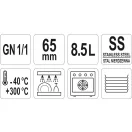 YATO YG-00342 GASTRO Inox betét 65 mm GN 1/1