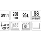 YATO YG-00345 GASTRO Inox betét 200 mm GN 1/1