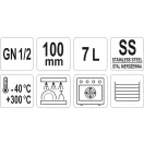 YATO YG-00356 GASTRO Inox betét 100 mm GN 1/2
