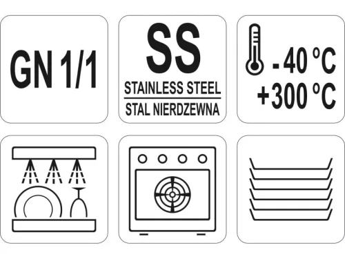 YATO YG-00370 GASTRO Inox betét fedő GN 1/1