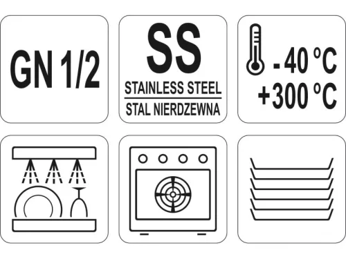 YATO YG-00371 GASTRO Inox betét fedő GN 1/2