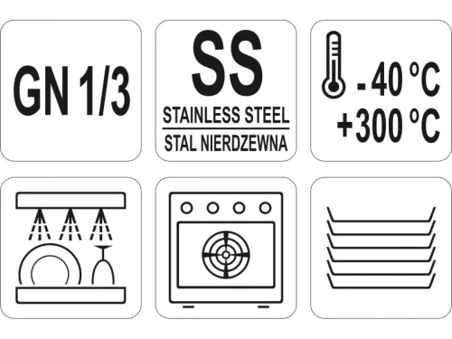 YATO YG-00372 GASTRO Inox betét fedő GN 1/3