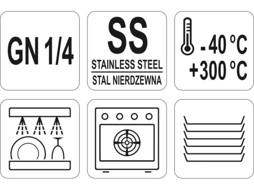 YATO YG-00373 GASTRO Inox betét fedő GN 1/4