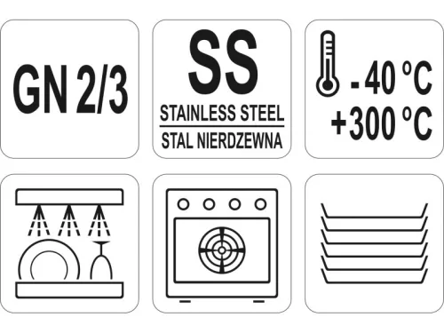 YATO YG-00377 GASTRO Inox betét fedő GN 2/3