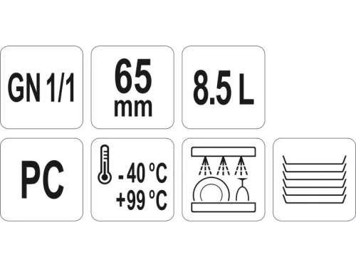 YATO YG-00390 GASTRO Műanyag betét 65 mm GN 1/1