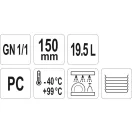 YATO YG-00392 GASTRO Műanyag betét 150 mm GN 1/1