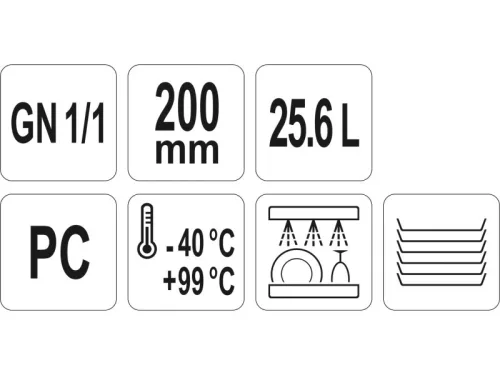 YATO YG-00393 GASTRO Műanyag betét 200 mm GN 1/1
