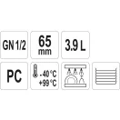 YATO YG-00400 GASTRO Műanyag betét 65 mm GN 1/2