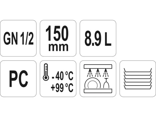 YATO YG-00402 GASTRO Műanyag betét 150 mm GN 1/2
