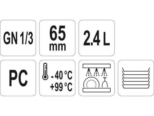 YATO YG-00410 GASTRO Műanyag betét 65 mm GN 1/3