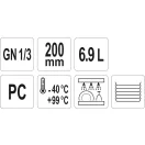 YATO YG-00413 GASTRO Műanyag betét 200 mm GN 1/3