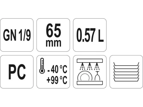 YATO YG-00430 GASTRO Műanyag betét 65 mm GN 1/9