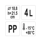 YATO YG-00512 GASTRO Műanyag vödör 4 liter