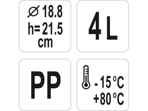 YATO YG-00512 GASTRO Műanyag vödör 4 liter