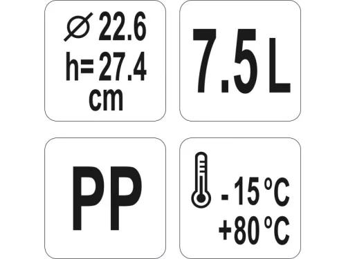 YATO YG-00514 GASTRO Műanyag vödör 7,5 liter