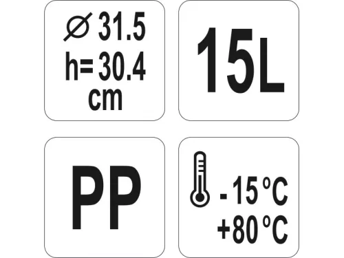 YATO YG-00516 GASTRO Műanyag vödör 15 liter