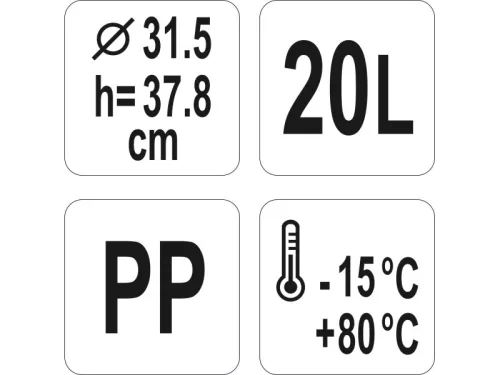 YATO YG-00517 GASTRO Műanyag vödör 20 liter