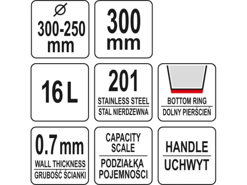 YATO YG-00651 GASTRO Inox vödör 16 liter