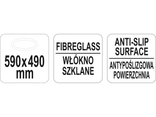 YATO YG-02084 GASTRO Ovális csúszásgátlós tálca 590 x 490 mm