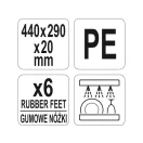YATO YG-02163 GASTRO Vágódeszka 440 x 290 x 20 mm PE fehér