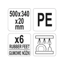 YATO YG-02166 GASTRO Vágódeszka 500 x 340 x 20 mm PE fehér