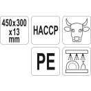 YATO YG-02170 GASTRO Vágódeszka 450 x 300 x 13 mm PE piros
