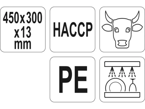 YATO YG-02170 GASTRO Vágódeszka 450 x 300 x 13 mm PE piros