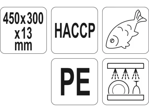 YATO YG-02173 GASTRO Vágódeszka 450 x 300 x 13 mm PE kék