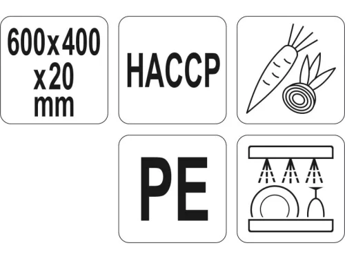 YATO YG-02181 GASTRO Vágódeszka 600 x 400 x 20 mm PE zöld