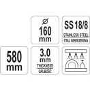 YATO YG-02598 GASTRO Inox szűrőkanál 400 mm