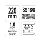 YATO YG-02732 GASTRO Inox spagetti fogó 220 mm