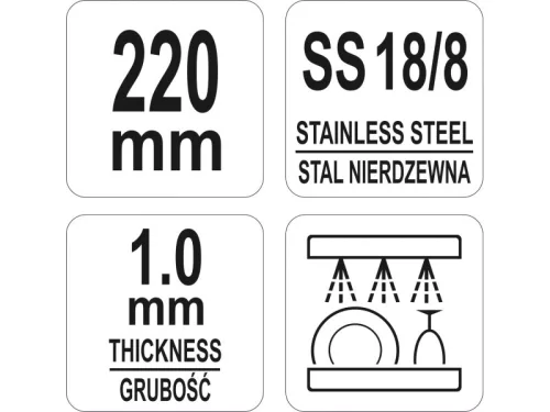 YATO YG-02732 GASTRO Inox spagetti fogó 220 mm
