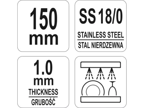 YATO YG-02733 GASTRO Inox cukorcsipesz 150 mm