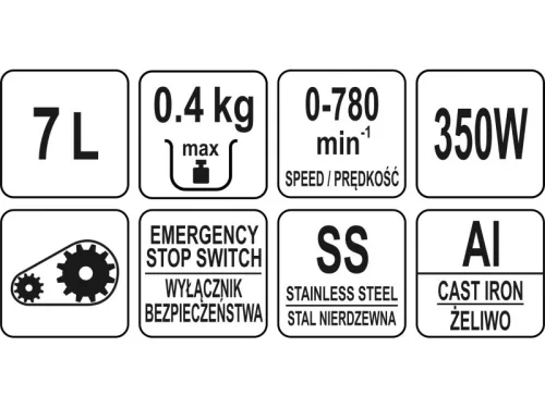YATO YG-03012 GASTRO Tálas mixer 7 liter 350 W