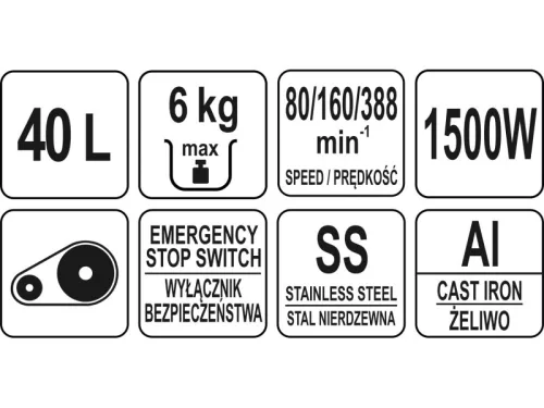 YATO YG-03028 GASTRO Tálas mixer 40 liter 1500 W