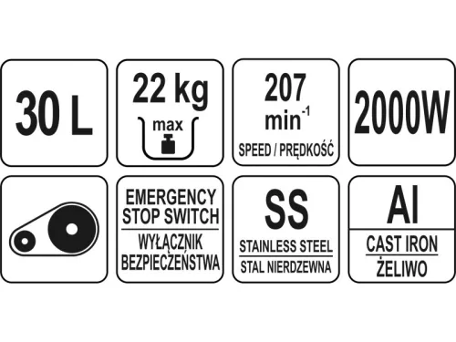 YATO YG-03063 GASTRO Dagasztógép 30 liter 1500 W