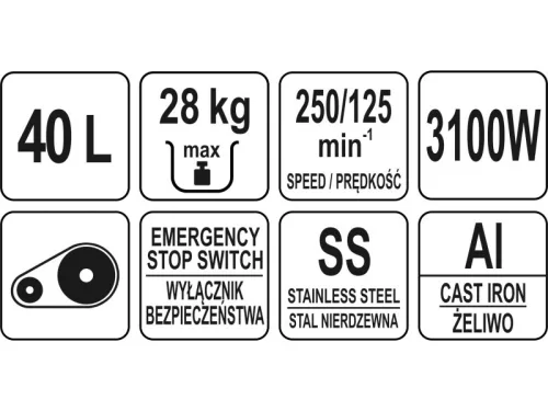 YATO YG-03065 GASTRO Dagasztógép 40 liter 2 sebességes 3100 W 380 V